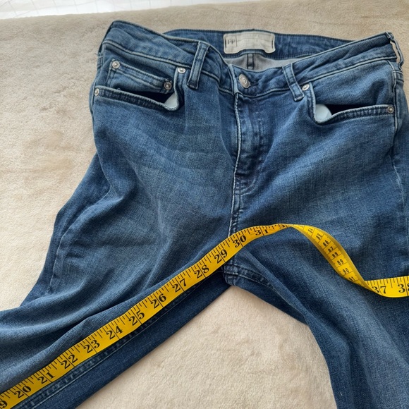 Free People Ruffle Flare Jeans Dark Blue Size 28 - Picture 9 of 9